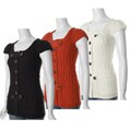 CiSono by Adi Junior's Cap Sleeve Cable Knit Sweater