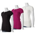 CiSono by Adi Junior's Short-sleeve Cable Knit Sweater