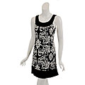 Wrappers Women's Black and White Scoop-neck Dress