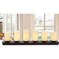 Mahogany Wood 6-light Console Table Lamp