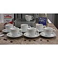 Porcelain Espresso Cup and Saucer Set (Set of 6)