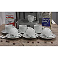 Porcelain Espresso Cup and Saucer Set (Set of 6)