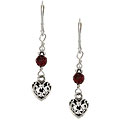 Charming Life Sterling Silver Garnet Heart Earrings