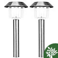 Stainless Steel 2-LED Solar Lights (Set of 12)