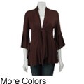 M by M. Kalan Women's Tie-front Bell-sleeve Knit Top