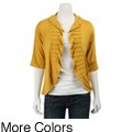 M by M. Kalan Women's Pleated Open-front Knit Cardigan