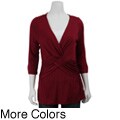 M by M Kalan Women's Criss-cross Front Knit Top