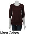 M by M Kalan Women's Pleated Neck Knit Top