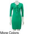 M by M. Kalan Women's Tie-front Pleat Knit Dress