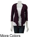 Nice Wear Women's 3/4-sleeve Ruffle-front Knit Top