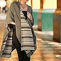 Alpaca Wool 'Warm Grey' Ruana Cloak (Peru)