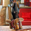 Sese Wood and Brass 'Elephant in Beads' Mask (Ghana)