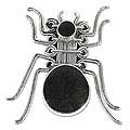 Sterling Silver Onyx 'Nazca Spider' Brooch Pendant (Peru)
