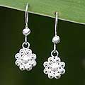 Sterling Silver 'Chamomile Blossoms' Flower Earrings (Indonesia)