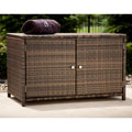 Espresso Wicker Outdoor Storage Cabinet