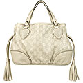 Gucci Small Guccissima Cream Tassel Tote Bag