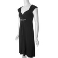 Sangria Women's High Waist Metallic Trim Dress