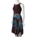 Sangria High-waist Shirred Bodice Charmeuse Dress