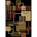 Jazzy Squares Black Rug (7'10 x 10'6)