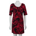 Tiana B. Women's Black/ Red Scoop Neck Dress