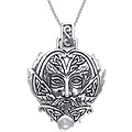 Sterling Silver Moonstone Green Man Trinity Necklace