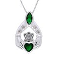 Sterling Silver Bright Sparkle Claddagh Necklace