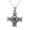 Sterling Silver Triskelion Warrior Cross Necklace