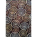 Handmade Pro Circles Brown Rug (7'6 x 9'6)