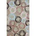 Handmade Pro Circles Green Rug (7'6 x 9'6)