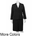 John Meyer Women's Plus Size Notch Collar Two-piece Skirt Suit