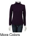 Carol Rose Women's Ribbed Turtleneck Cable Front Sweater