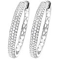 Sterling Silver 5/8ct TDW Diamond Hoop Earrings (H-I, I2-I3)