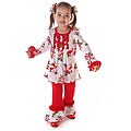 Sophia's Style Girl's 2-piece Poinsettia Print Set