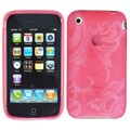 Pink Morning Glory Crystal Silicon Skin Case for iPhone 3G/ 3GS