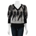 Jonathan Martin Women's 'Feathers' Fuzzy Knit Top