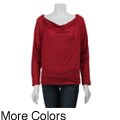 Jonathan Martin Women's Drape Neck Banded Bottom Knit Shirt