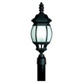 Black Fluorescent 1-light Frosted Glass Outdoor Post Lantern