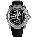 Seiko Men's Black Dial Black Leather Strap Chronograph Watch