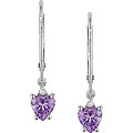 10k Gold Amethyst and Diamond Accent Earrings