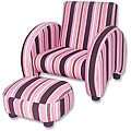 Trend Lab Maya Striped Modern Chair and Ottoman Set