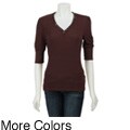 Kaelyn Max Women's Jeweled V-neck Knit Top