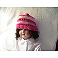 Sara's Aunt in Manhattan Girl's Two-color Lace Candy Cane Hat (USA)