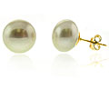14k Gold Freshwater Pearl Stud Earrings (10-11 mm)