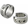 Stainless Steel Cubic Zirconia Huggie Earrings