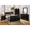 Louis Philippe Black 5-piece Full-size Sleigh Bedroom Set