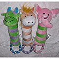 JLT Pets Plush Animals 3 pc set / w free Loofa Toy for Breast Cancer Awareness