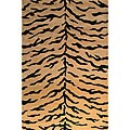 Hand-tufted Caramel Zebra Print Rug (8' x 10')