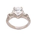 Tacori Platinum CZ and 4/5ct TDW Diamond Engagement Ring (G, VS) (Size 6.25)
