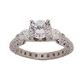 Tacori Platinum CZ and 3/4ct TDW Diamond Engagement Ring (G, VS)