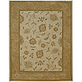 Hand-tufted Beige Floral Wool Rug (2' x 3')